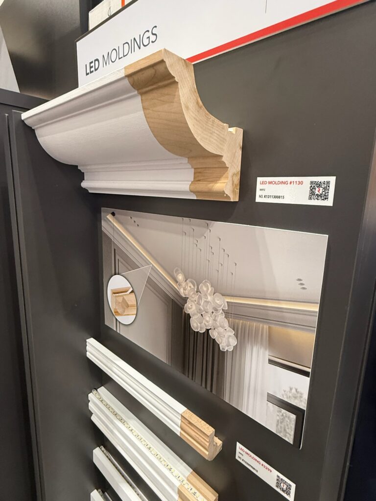 Display showing various LED Moldings. 