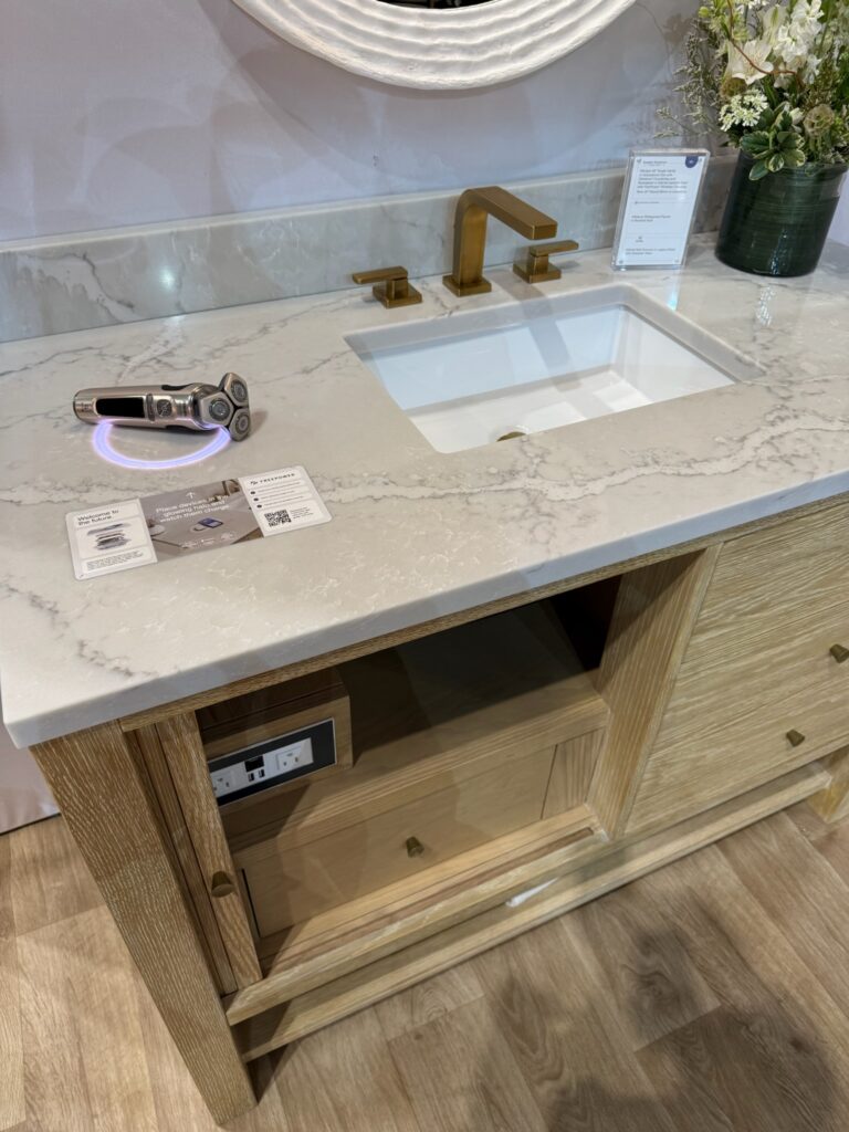 Free Power Halo Charging Station on display at James Martin Vanities
